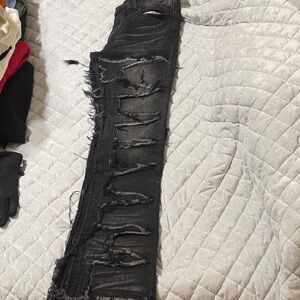 Slim Straight Black Distressed Men's Jeans